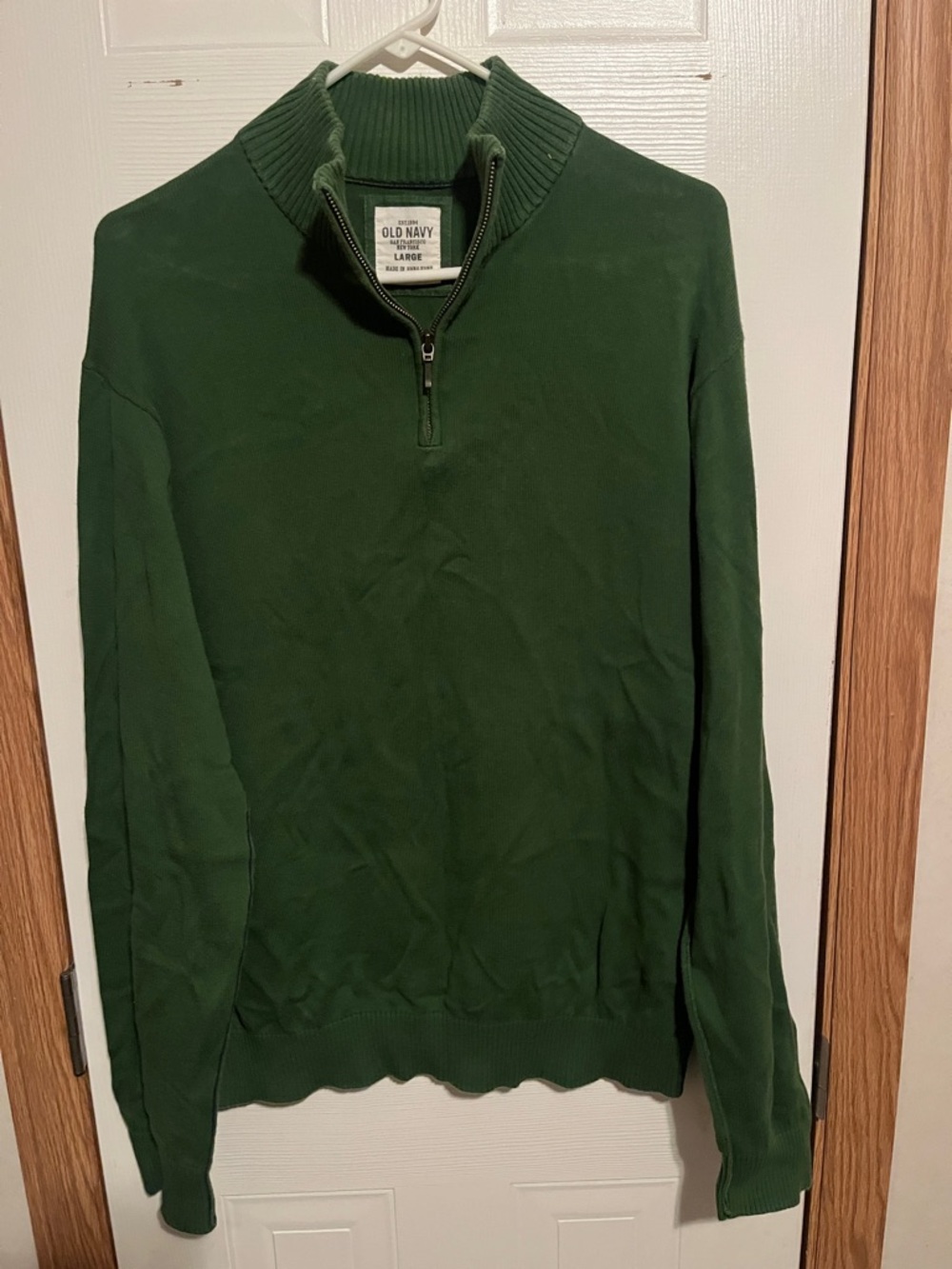 Old Navy Men's Forest Green Half-Zip Sweater